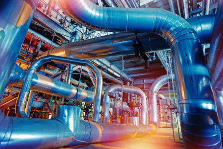 Industrial zone, Steel pipelines and cables