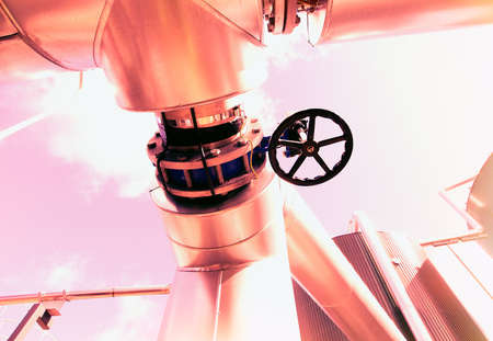 Industrial zone, Steel pipelines and equipmentの写真素材