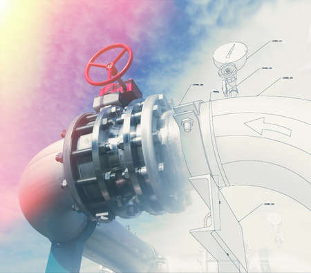 Background of mechanical engineering drawings, industry, educationの写真素材