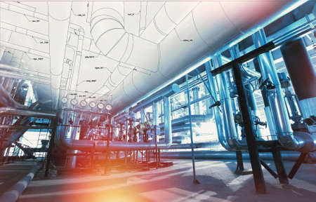 Background of mechanical engineering drawings, industry, educationの写真素材