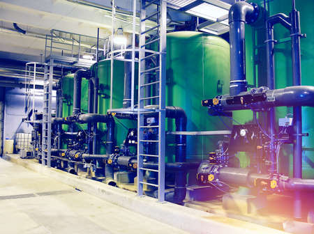 water treatment tanks at power plant