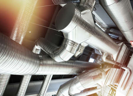 Ventilation pipes and ducts of industrial air condition
             の写真素材