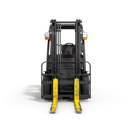 Forklift loader isolated on white 3D illustrationの写真素材