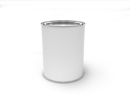 paint can metal dummy isolated on whiteの写真素材