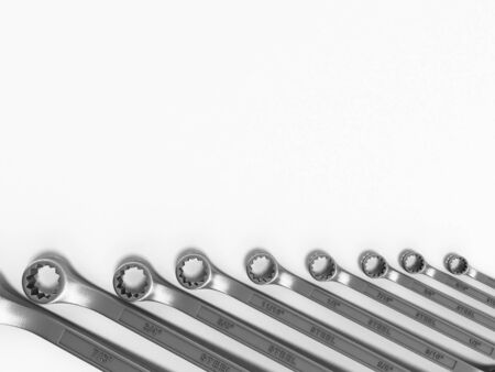 set of spanners as background 3d renderの写真素材