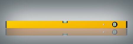 Yellow building level on grey background 3d render