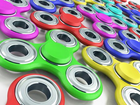 Hand Spiners 3d render on white backgroundの写真素材