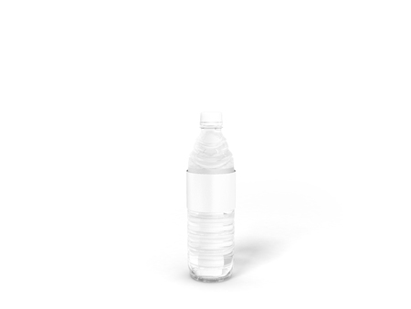 Concept of a small plastic bottle of white 3d rendering on a white backgroundの写真素材