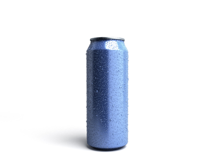 Metal Aluminum Beverage Drink Can 3d render on whiteの写真素材