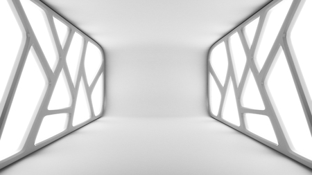 Futuristic tunnel with light,interior view Future background business sci-fi or science concept 3d renderの写真素材