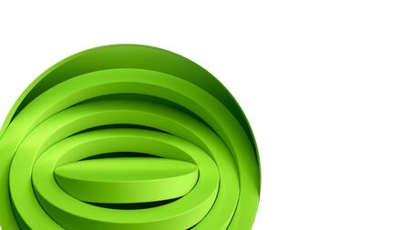 simple round green podium for product presentation 3d render on whiteの写真素材