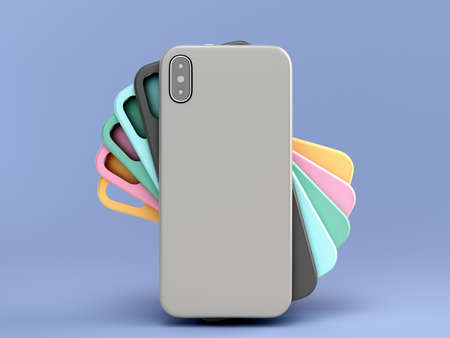 concept of fast delivery and parcel tracking boxes are on the phone screen next to them is a stopwatch 3d render onw whiteの写真素材