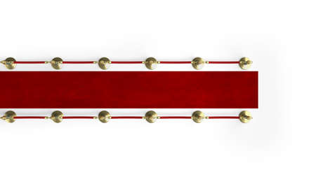 red carpet for event from top 3d render on whiteの写真素材