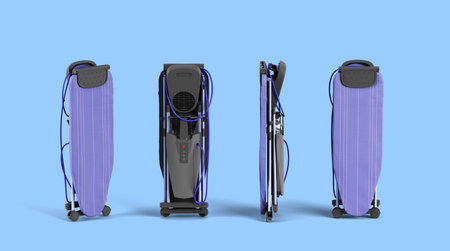 modern Ironing boards and iron 3d render on blue gradient