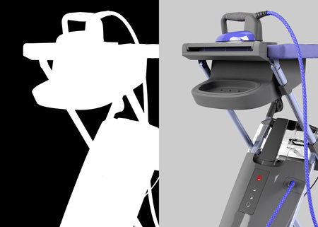 modern Ironing boards and iron 3d render with alphaの写真素材