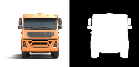 Tank truck front view tanker truck Car 3d render on white with alphaの写真素材