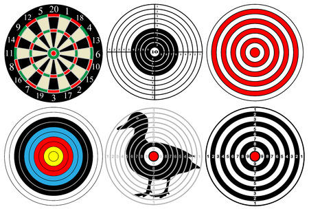 a large set of different targets, vectorのイラスト素材