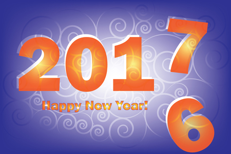 New Year 2017 is coming. Happy New Year 2017 replace 2016 year.のイラスト素材