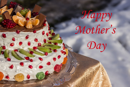 greeting card mother's day (half cake)の写真素材