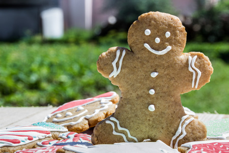Homemade gingerbread cookie manの写真素材