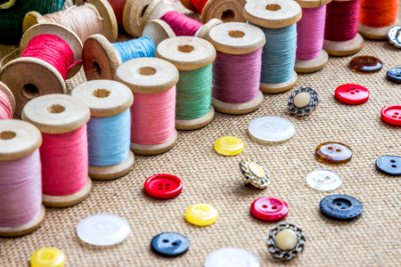 threads and buttonsの写真素材