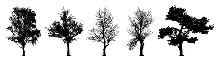 tree silhouette vector setのイラスト素材