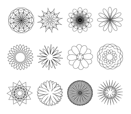 Set of flowers. Vector illustrationのイラスト素材