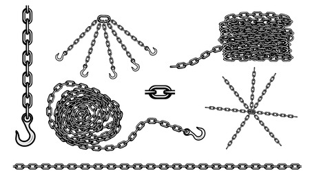 Chain hook vector set