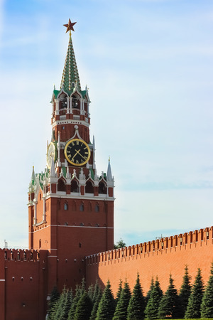 Spasskaya Tower of Moscow Kremlin on Red Squareのeditorial素材