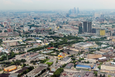 view on Moscow (Moscow city) from Ostankino towerの写真素材