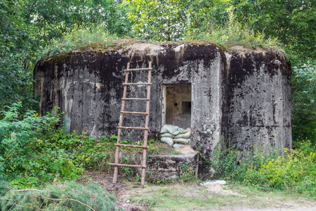 Military pillbox of the times of World War II. Defensive construction, Belarusの写真素材