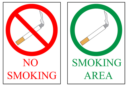 No smoking and smoking area signs vector illustration.のイラスト素材