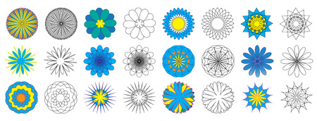 Coloring book. Doodle flowers (spirograph). Vector illustration.のイラスト素材