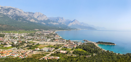 Turkey, Mediterranean Sea. View from the mountain on the city of Kemerの写真素材