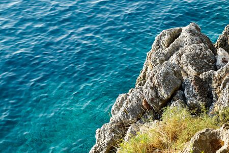 Adriatic sea is azure in Montenegro.