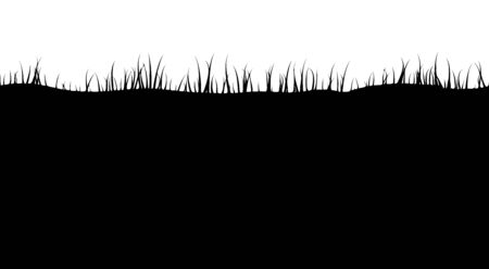 Silhouette of grass, seamless pattern. Vector illustration.のイラスト素材