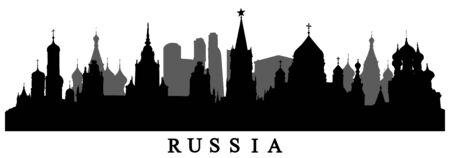 Country Russia, silhouette of buildings. Vector illustrationのイラスト素材