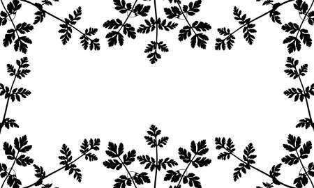 Silhouette of wild plants (weeds), frame. Used clipping mask. Vector illustration.のイラスト素材