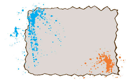 Paper card with color ink blots. Simple composition. Vector illustrationのイラスト素材