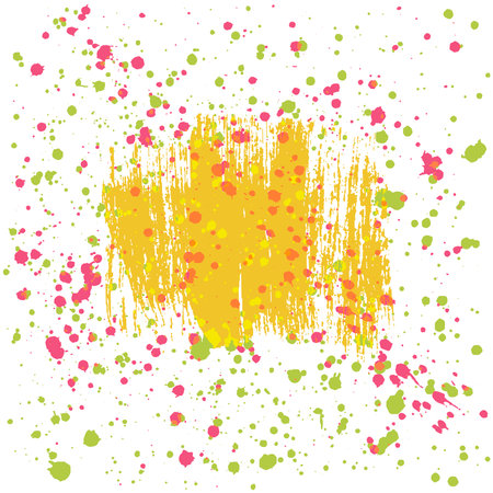 Grunge banner with brush stroke and ink dots. vector illustrationのイラスト素材