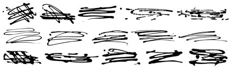 Set of underline, hand drawn. Paint template for text composition.  Vector illustrationのイラスト素材