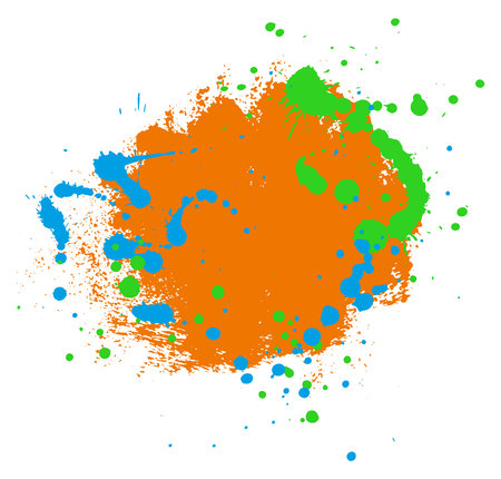 Grunge frame with ink splash paint with copy space. Vector illustrationのイラスト素材