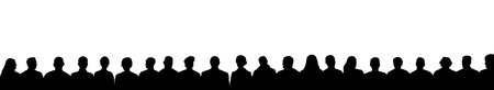 Group of people auditorium, silhouette of crowd. Audience, public. Vector illustrationのイラスト素材