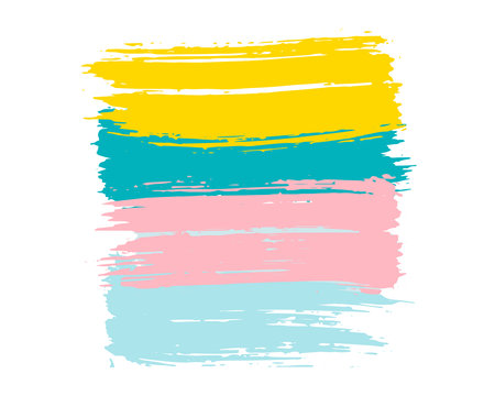 Art frame with brush paint stroke in pastel colors. Vector illustrationのイラスト素材