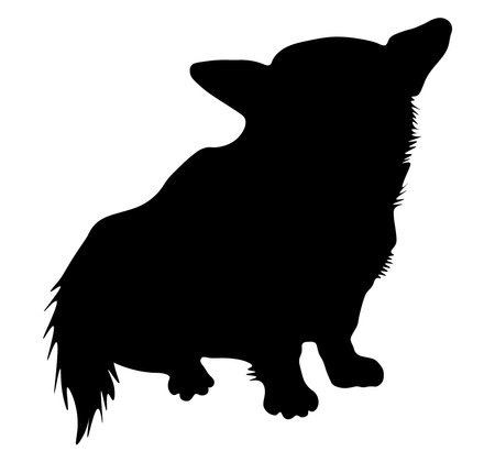 Dog, black silhouette. Vector illustrationのイラスト素材