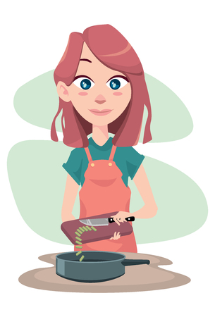 Cooking girlのイラスト素材