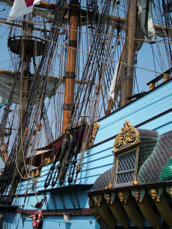 Side view of a sail ship
