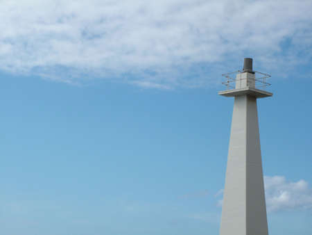 View of a top of lighthouse against blue sky backgroundの写真素材