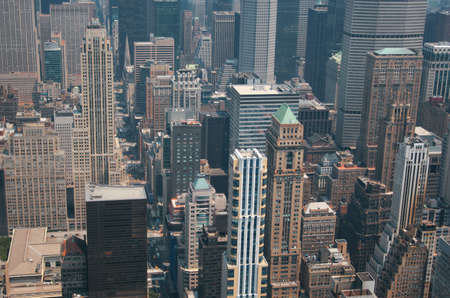 Aerial view from the Empire State Building of New York Sky line and architecture, view towards upper manhattanの写真素材