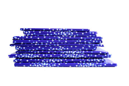 Wrapped presents, books for holiday Christmas season